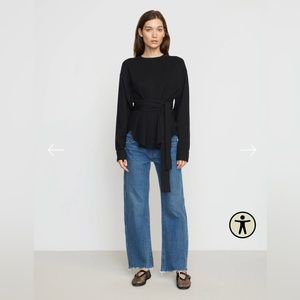 NWOT Modern Citizens Black Nara Tie Front Knit Sweater